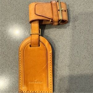 Louis Vuitton Tan Leather Bag Tag
